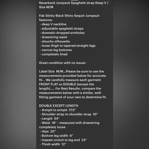 Sexy Free People Black Sequin Racerback, Spaghetti Strap Jumpsuit, Medium - NWOT - Picture 11 of 11